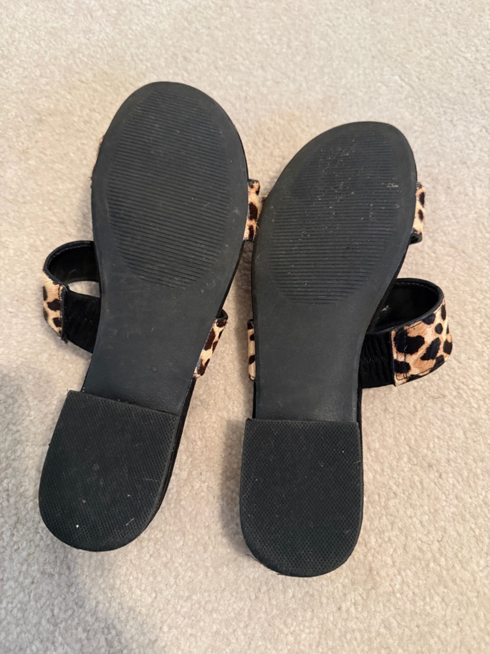 Steve Madden Leopard-Pattern Double Strap Slides - Black & Tan - Picture 2 of 3